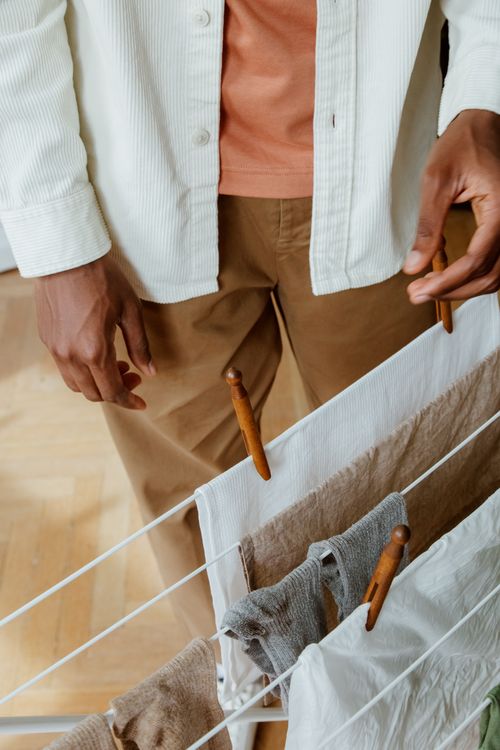 Hanging activewear to air dry instead of using high heat