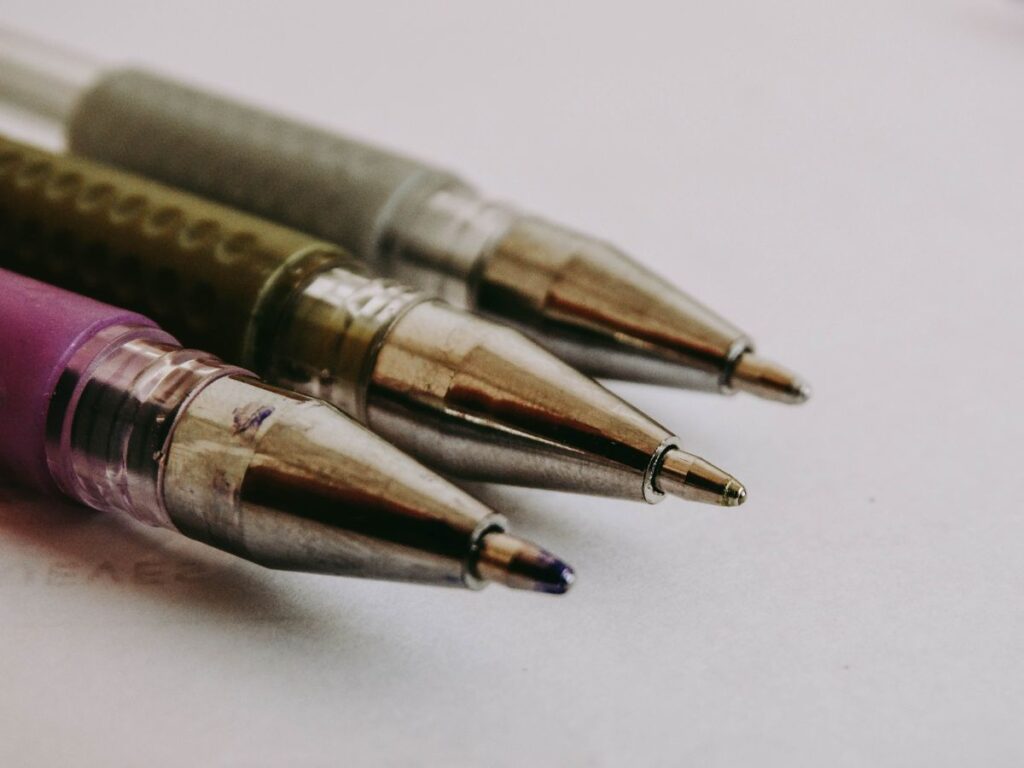 Ballpoint pen tips, a common cause of ink stains on clothes