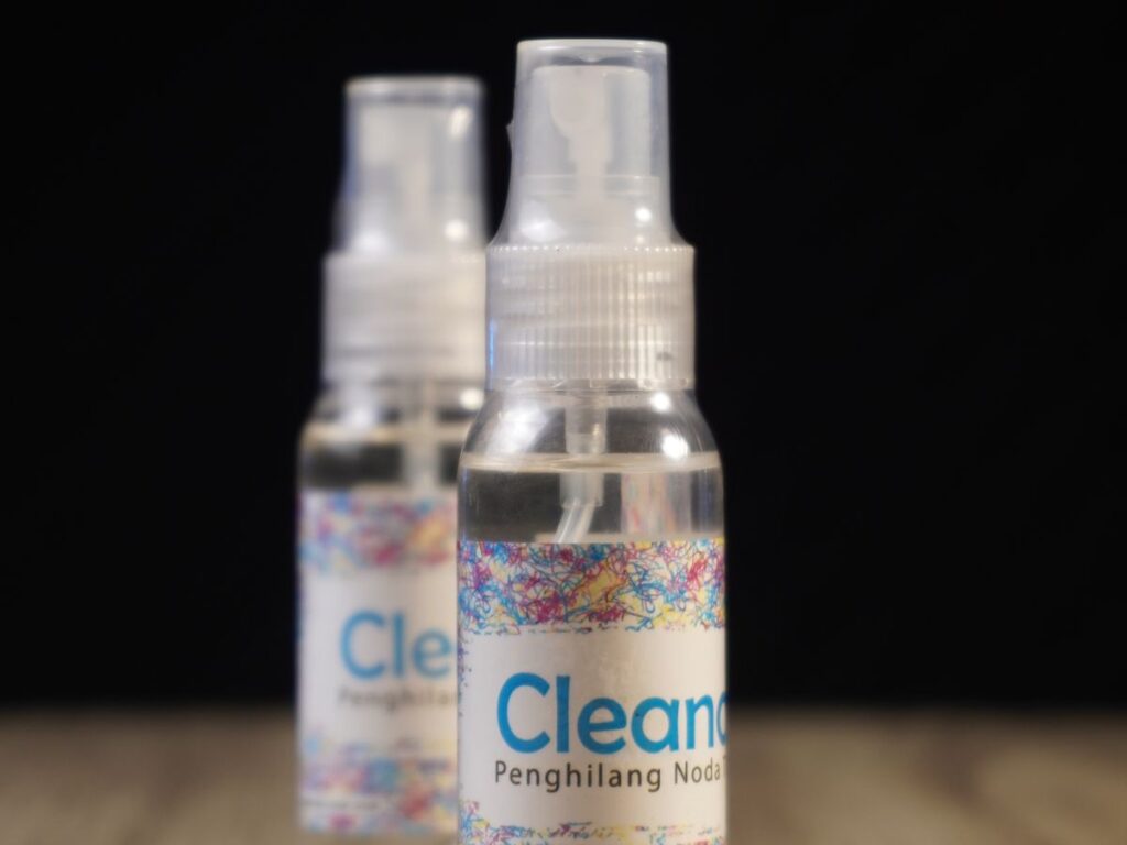 Spray bottles used to pretreat stains before laundry