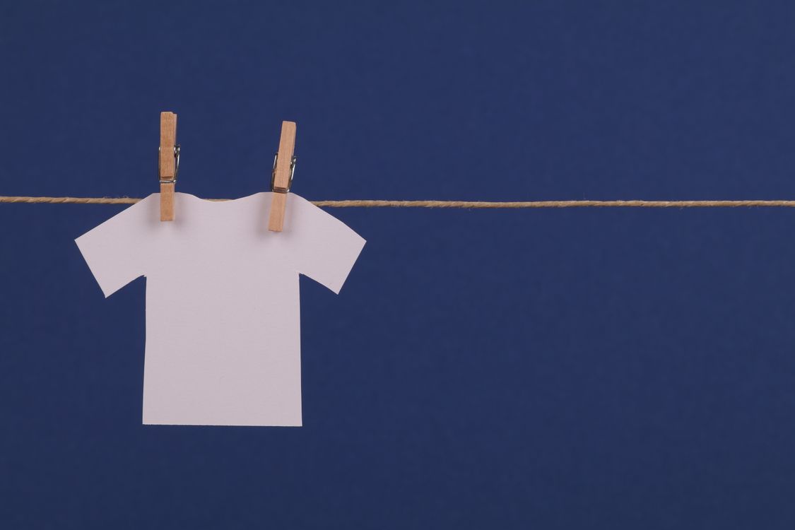 White shirt air drying on a line to keep it bright